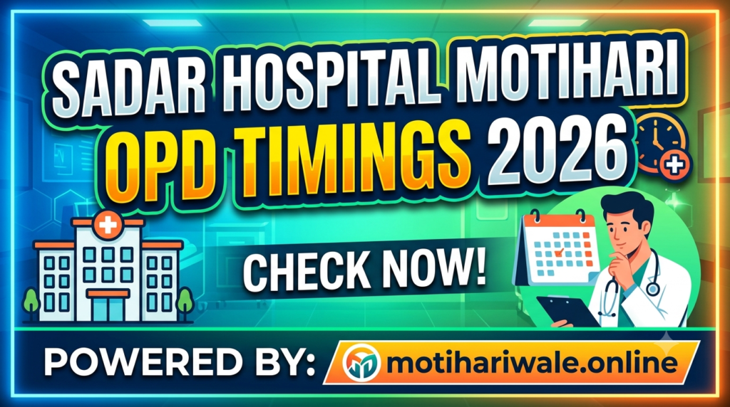 Sadar Hospital Motihari OPD Timings 2026: Full Schedule, Departments & Patient Guide