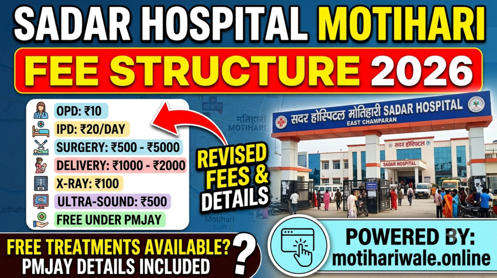 Sadar Hospital Motihari Fee Structure 2026:
